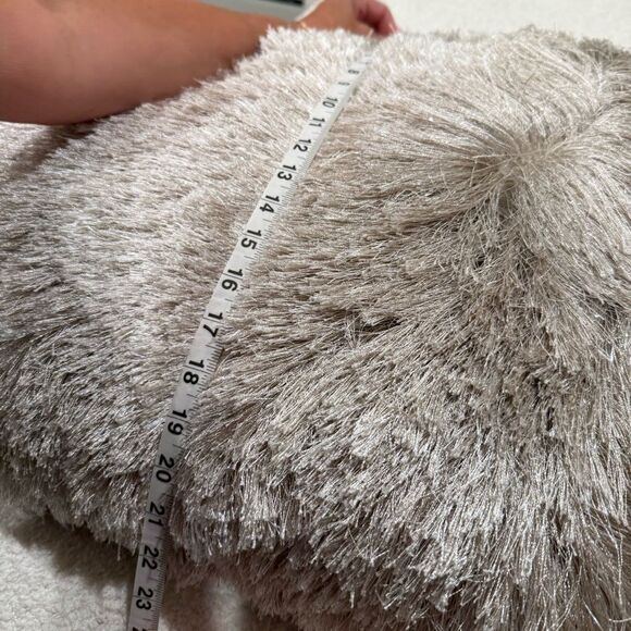 Luxurious Gray Faux Fur Pillow - Picture 5 of 6